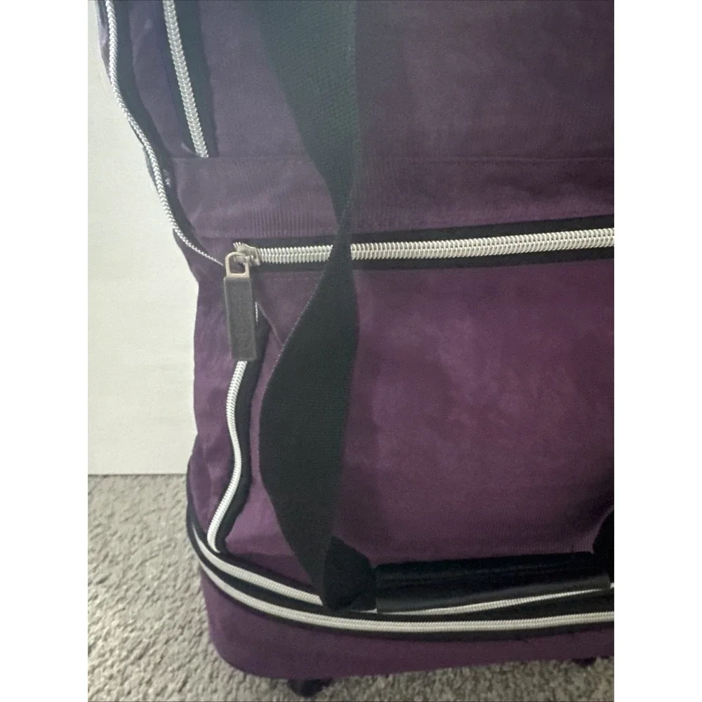 Biaggi Zipsak Folding  Expandable Luggage Carry-On Roll Spinner Purple Nylon